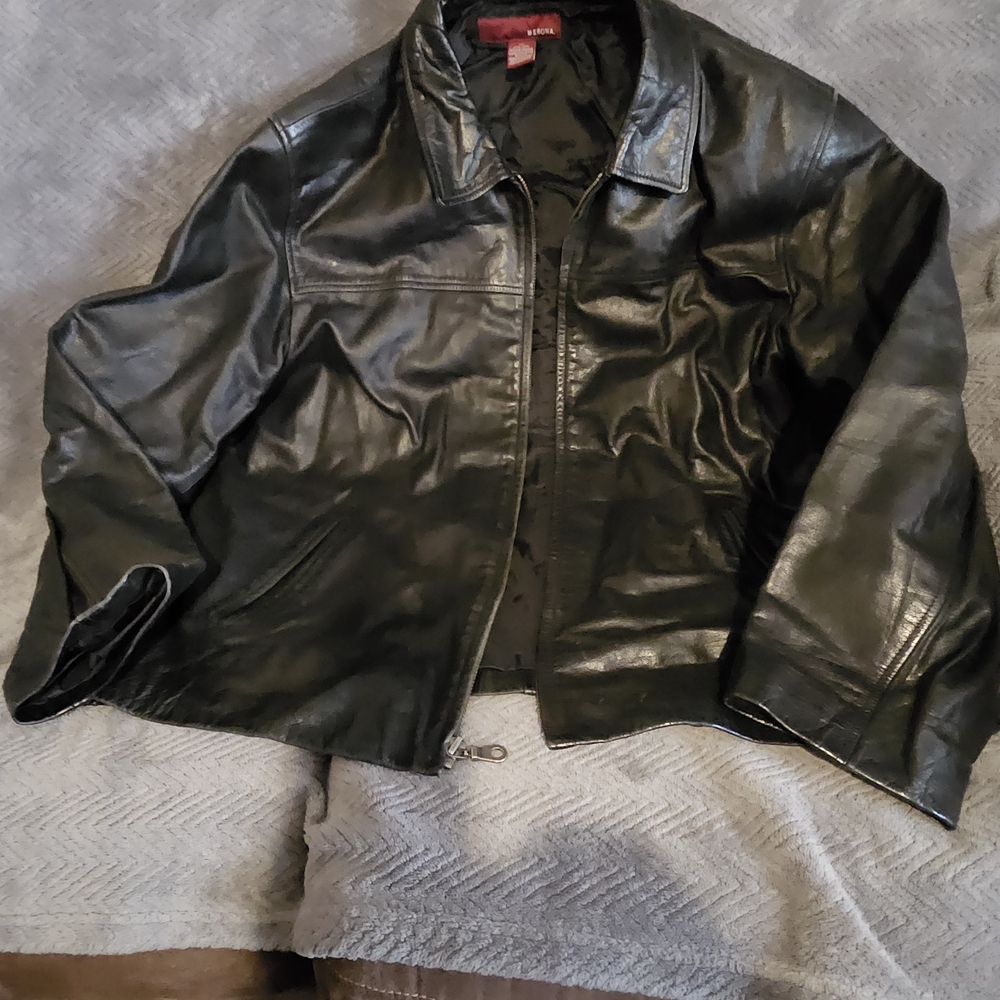 Merona Black Leather Jacket